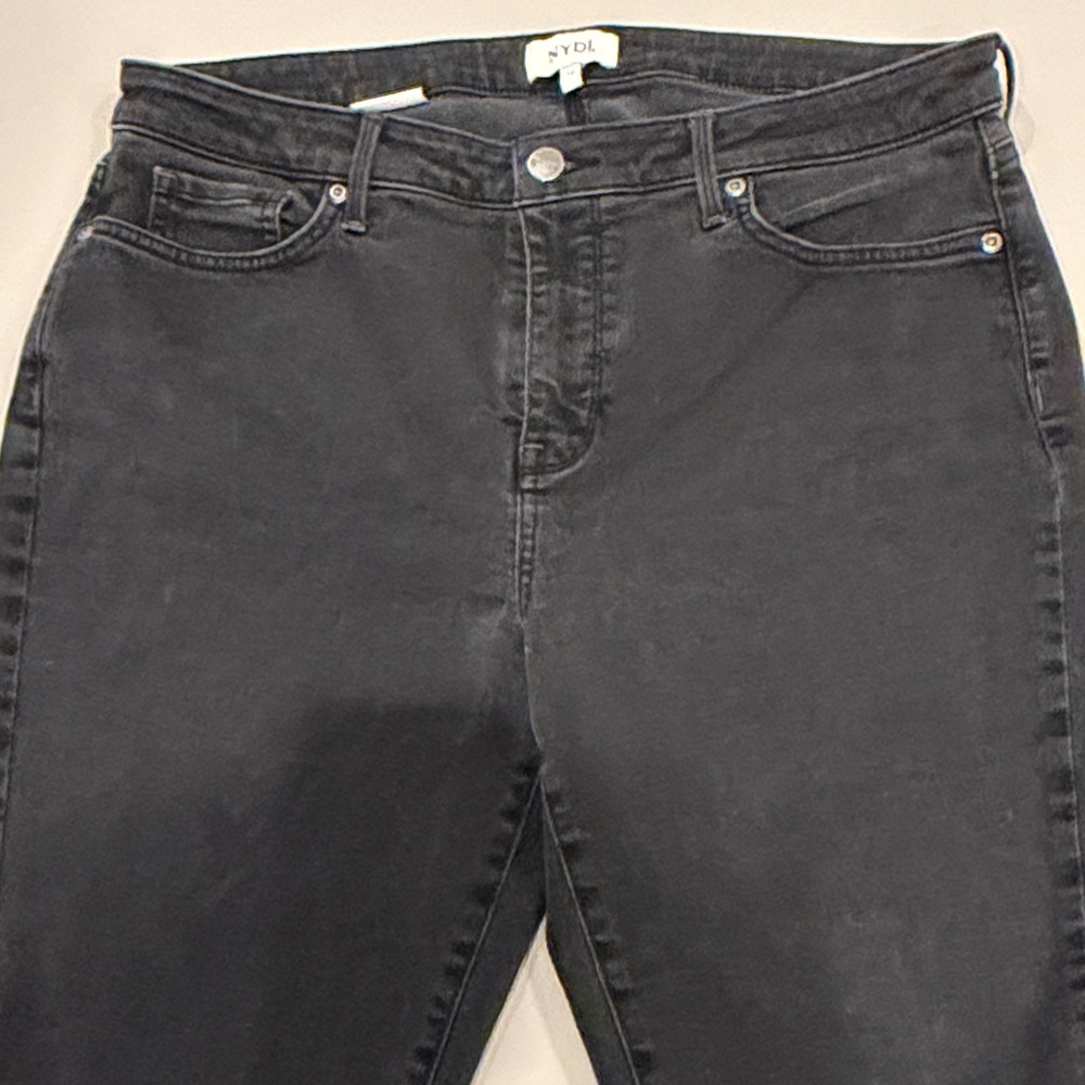 NYDJ women’s black denim jeans size 12 lift and tuck technology EUC